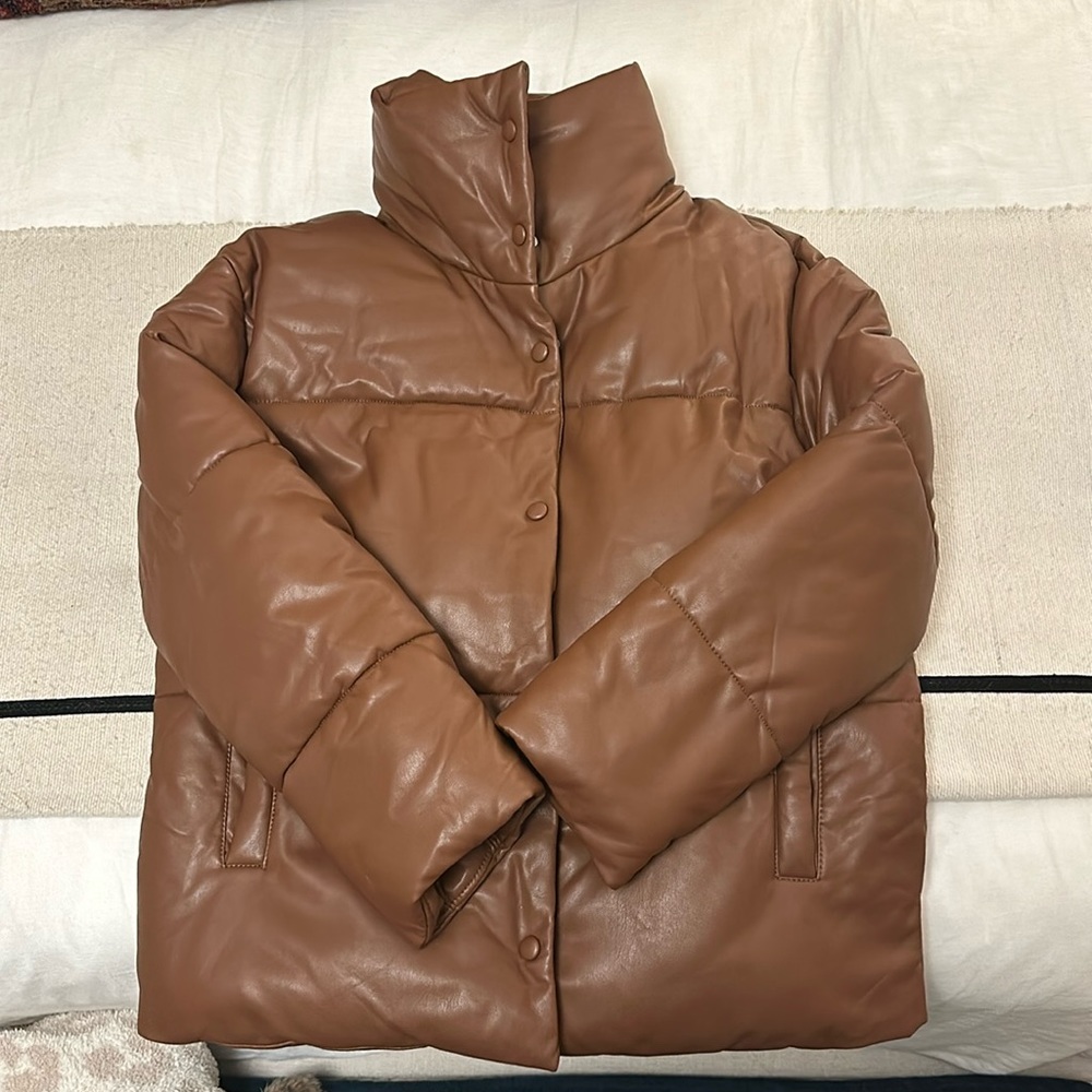 Bagatelle NYC Oversize Faux Leather Puffer Jacket